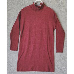Uniqlo Women's Long Sleeve Pullover Turtleneck Sweater Dress Heather Red Size XS